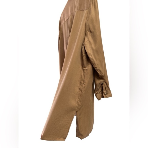 J Jill brown tunic roll tab long sleeve button down blouse - Picture 6 of 6